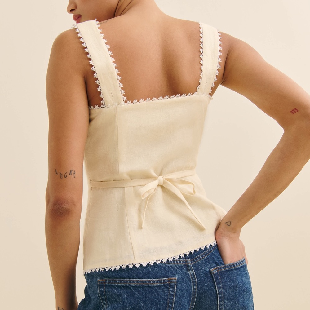 Reformation Viola Linen Top NWOT - Picture 2 of 5